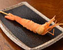 Fried shrimp skewer
