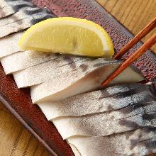 Seared pickled mackerel