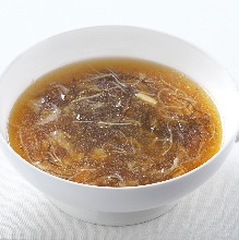 Shark fin soup with dried scallops