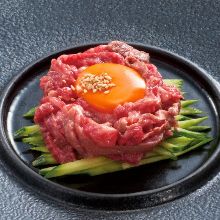 Tsuboduke harami yaki (marinated and grilled skirt steak)