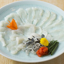 Pufferfish skin sashimi