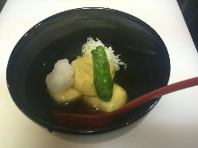 Deep-fried tofu in broth