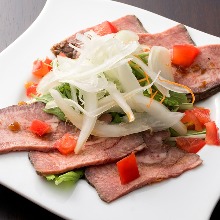 Roasted beef tongue topped with grated daikon radish and ponzu sauce