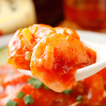 Stir-fried shrimp in chili sauce