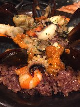 Seafood paella