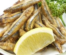 Fried silver-stripe round herring