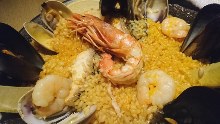 Seafood paella