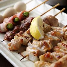 Assorted grilled chicken skewers, 7 kinds