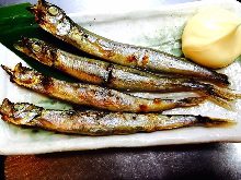 Shishamo smelt with roe