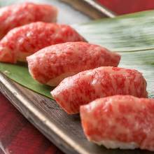 Seared Wagyu beef nigiri sushi