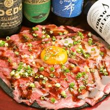 Seared wagyu beef tartare