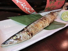 Salted and grilled fish