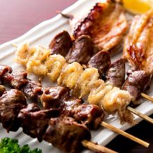 Assorted grilled chicken skewers, 5 kinds