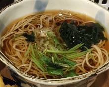 Buckwheat noodle in a hot soup