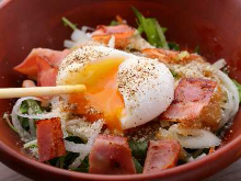 Caesar salad with slow-poached egg