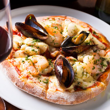 Seafood pizza