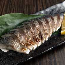 Japanese pickled mackerel sashimi