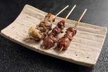 Assorted grilled chicken skewers, 3 kinds