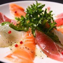 Carpaccio prepared with fresh fish of the day