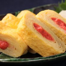 Japanese-style rolled omelet with marinated cod roe