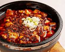 Spicy tofu and ground meat