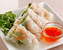 Coriander fresh spring rolls