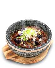 Eggplant cooked in a stone pot