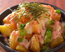 Baked potato with spicy cod roe and butter