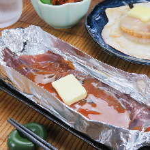 Squid entrails baked in foil