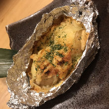 Baked potato with spicy cod roe and butter