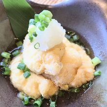 Fried tofu skin (yuba) in broth