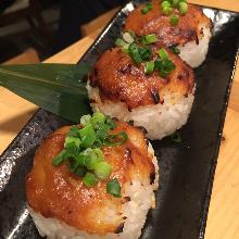 Grilled miso rice ball