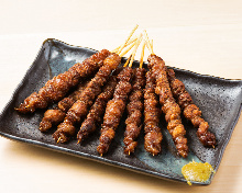 Chicken skin skewer