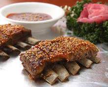Grilled lamb spare ribs