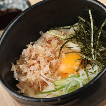 Udon with raw egg