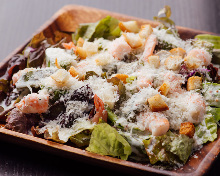 Caesar salad with shrimp and avocado