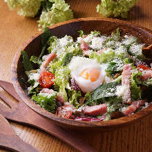 Caesar salad with slow-poached egg