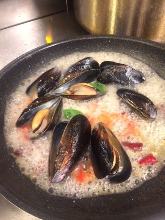 Mussels steamed in wine