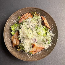 caesar salad with homemade smoked bacon