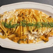 Korean style tomato cream pasta