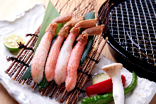 Grilled crab leg