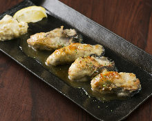 Grilled oysters with butter