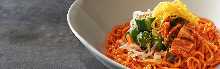 Chilled bibimbap noodles without broth