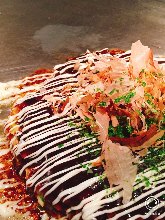 Pork and kimchi okonomiyaki