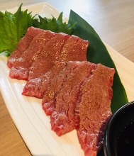 Seared edible raw beef