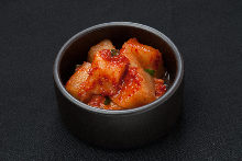 Cubed daikon radish kimchi