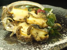 Live abalone teppanyaki