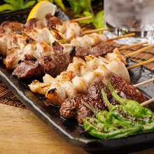 Assorted grilled chicken skewers, 7 kinds