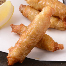 Chicken skin filled with gyoza stuffing