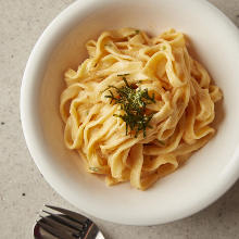 Pasta with mentaiko (marinated cod roe) cream sauce